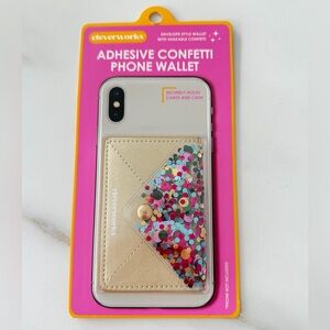 Eleverworks Adhesive Gold Confetti Phone Wallet